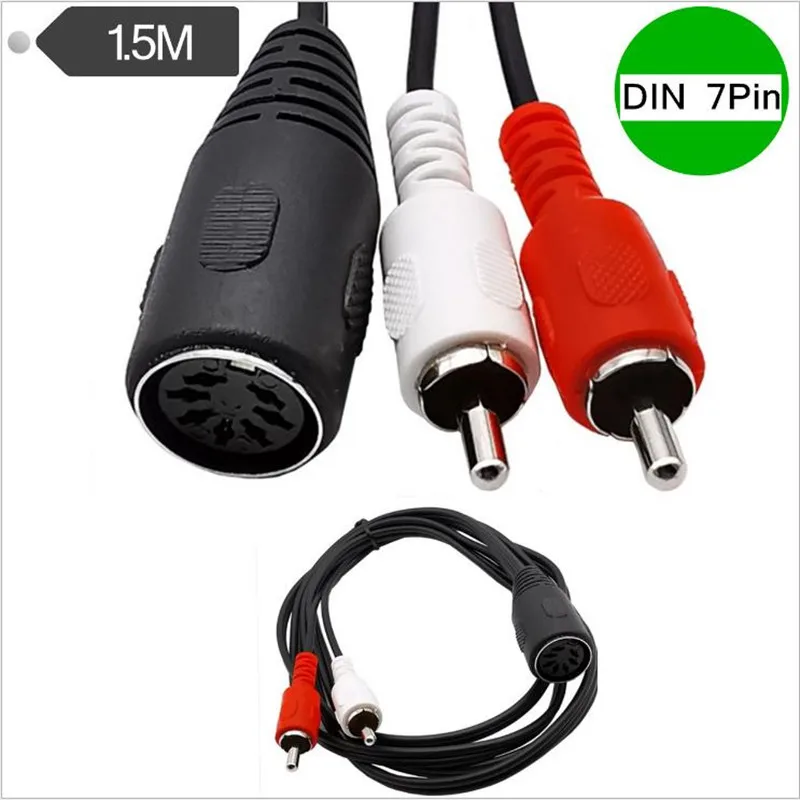 Старомодное аудио оборудование Кабель-адаптер 7P Din female7 core DIN female din 7pin to 2RCA Lotus |