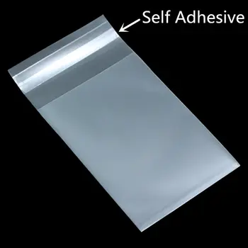 

100Pcs/ Lot Matte Clear Food Grade Adhesive Pouches Wedding Candy Biscuits Bags Self Adhesive Earring Gifts Jewelry Plastic Bag