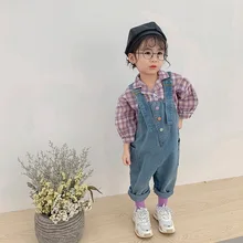 Джинсовый комбинезон для девочек, осенние джинсовые штаны для девочек 1-6 лет