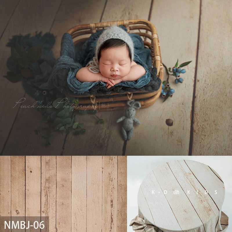 Dvotinst Newborn Photography Props Wood Grain Anti-wrinkle Background Blanket Backdrops Fotografia Studio Shoots Photo Props