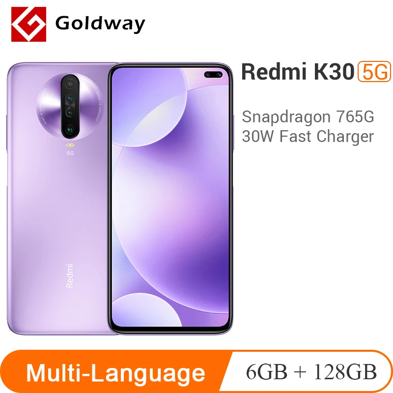 Multi Language New Xiaomi Redmi K30 5g 6gb 128gb Smartphone Snapdragon 765g 64mp Quad Camera 120hz Fluid Display 4500mah Cellphones Aliexpress