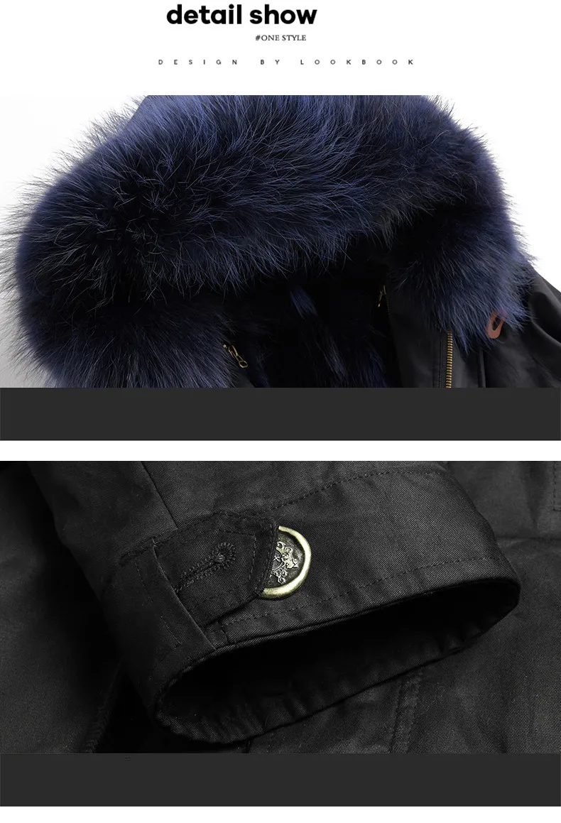 Мужская зимняя длинная парка с отделкой из натурального меха енота модель MY1702