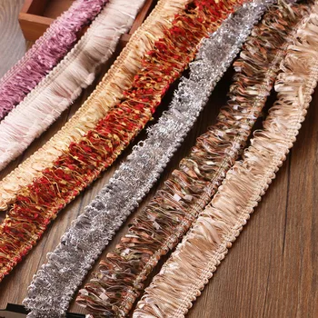 

New 1YARD /lot 3.8cm Wide National Style Retro Colored Fringe Craft Material Pillow Lace Trims Clothes DIY Craft Accessory