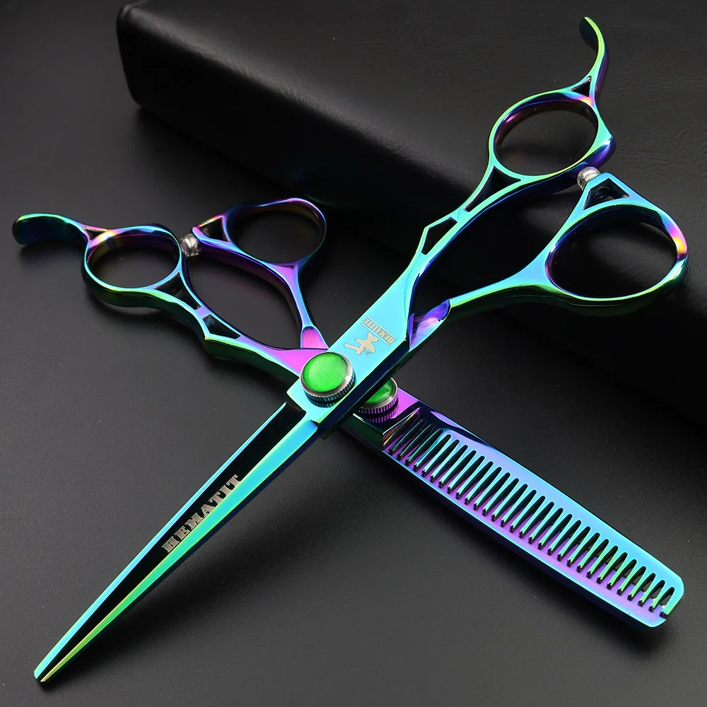 6 дюймов Япония 440C парикмахерские ножницы парикмахерские высококачественные ножницы для резки и филировочные ножницы набор парикмахерских Инструменты для укладки