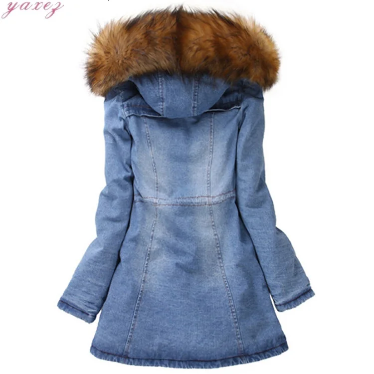 Chaqueta Mujer, Женское пальто, длинный толстый пуховик с меховым воротником и капюшоном, тонкое зимнее теплое пальто для женщин, женская парка