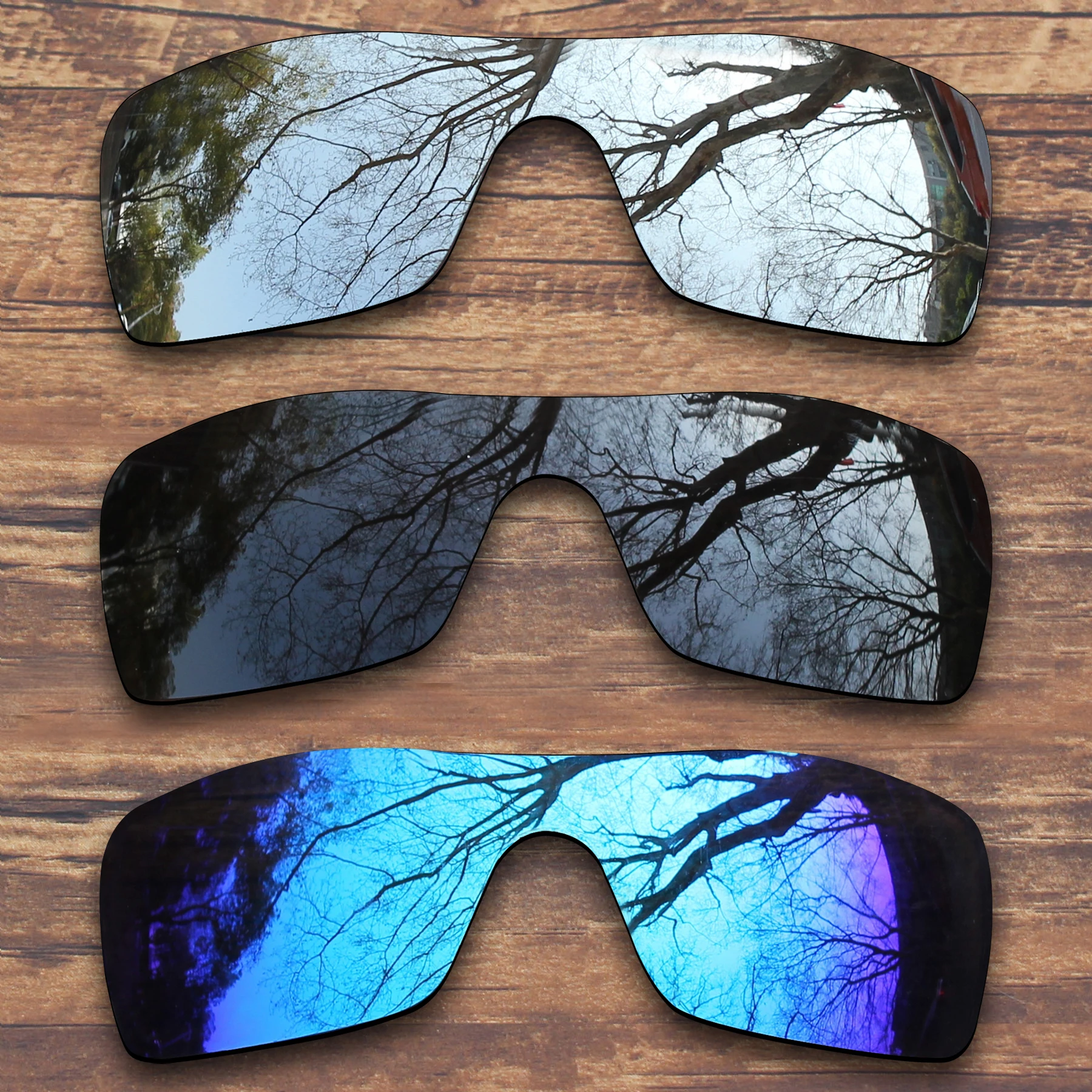 Millerswap 3 Pieces Black.silver.blue Polarized Replacement Lenses For