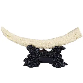 

1Pc Imitation Ivory Resin Ivory Decoration Elephant Tooth Model Ornament Craft Home Decoration Desktop Ornaments