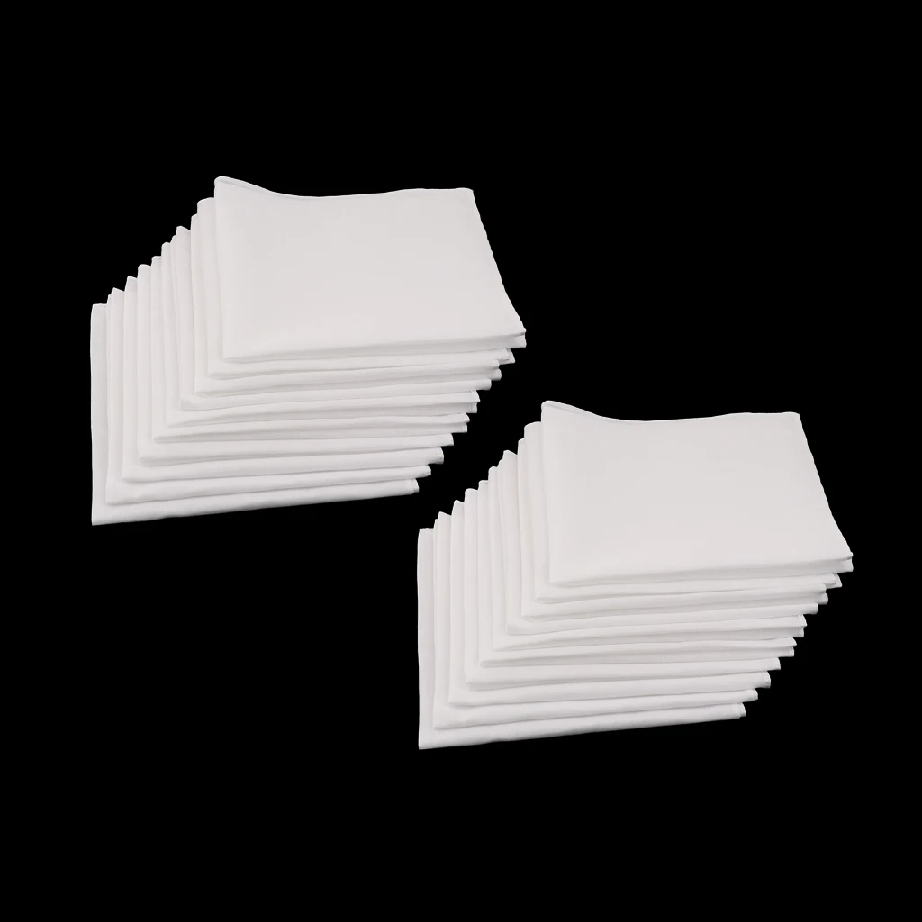20pcs White blank Handkerchiefs 100% Cotton Square Soft & Washable Gentle Hanky Children's graffiti Blank handkerchief 28 x 28cm