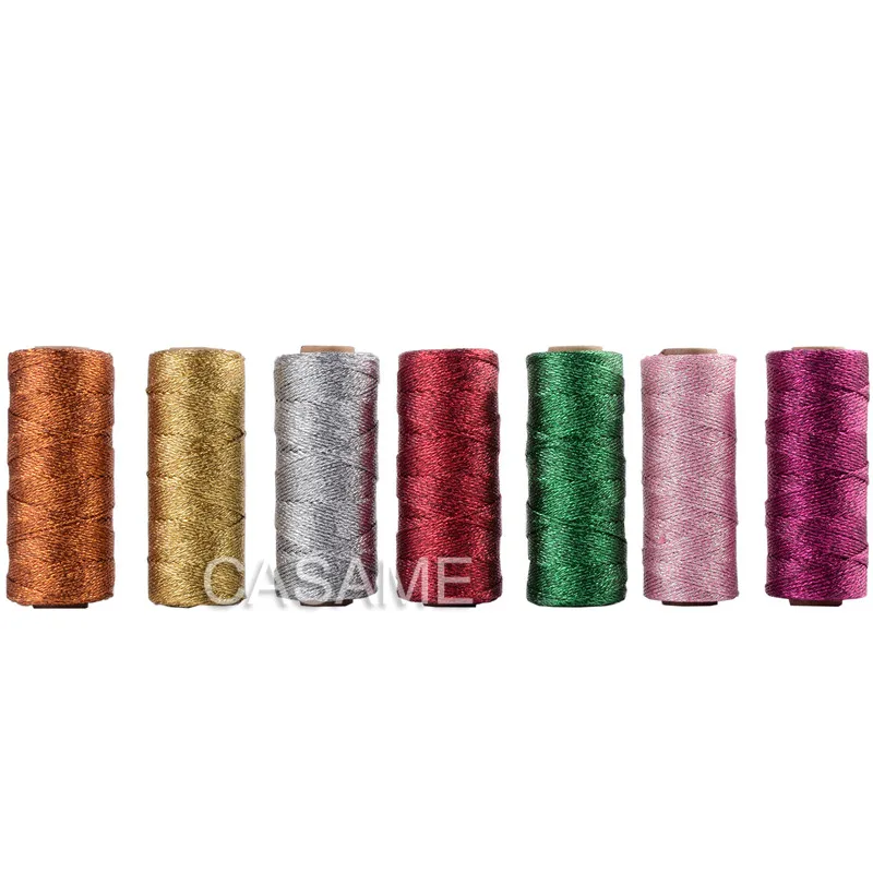 Metallic 12ply golden Gold Silver Twine Rope Baker Twines for Craft Gift Packing spools baker twine Striped Wedding Decoration, craft twine
