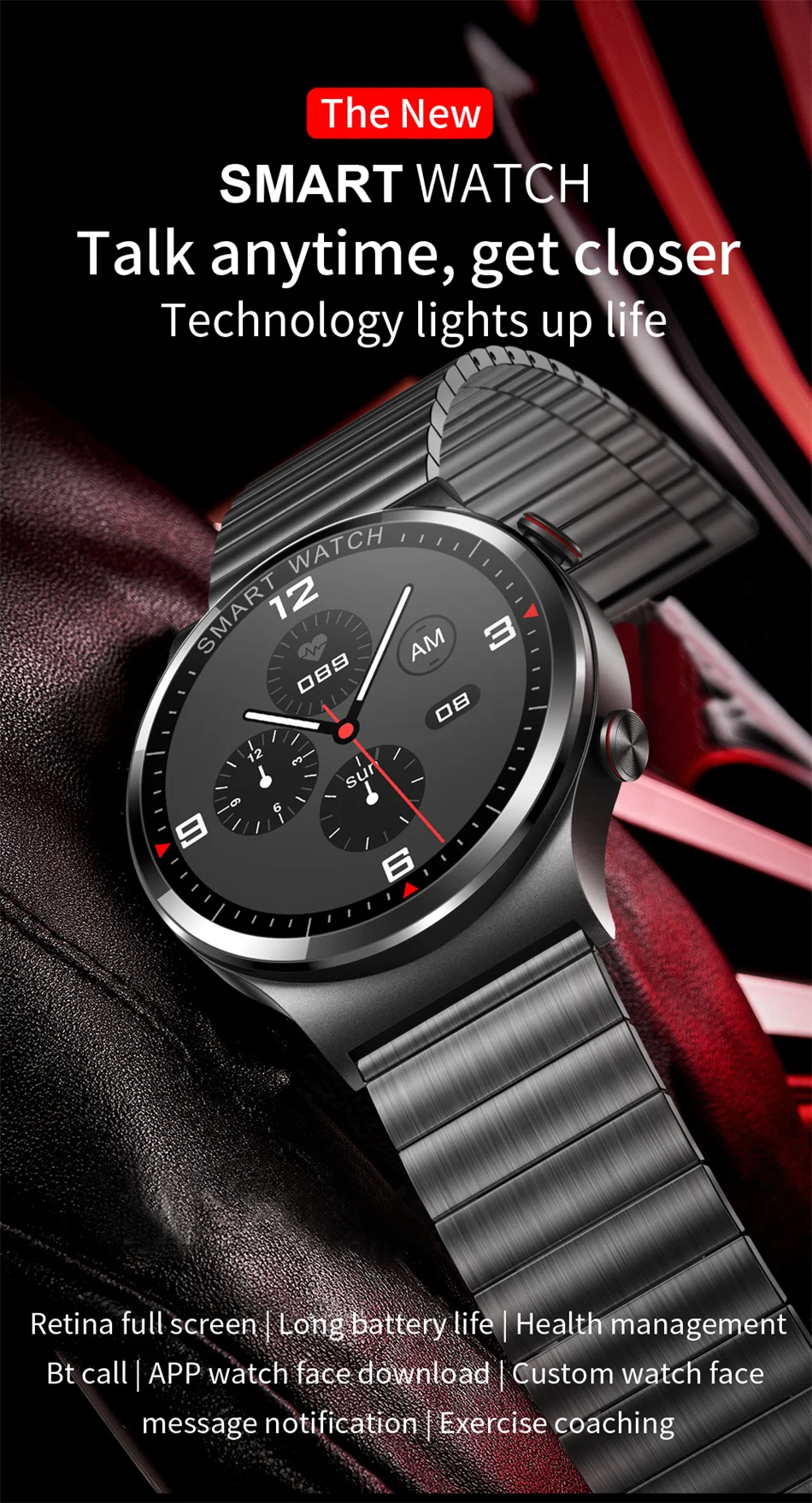 2022 New Men Bluetooth Call Smartwatch Women Man ECG+PPG color Touch Screen Sports Waterproof Music Smart Watch For Android IOS