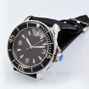 

часы мужские 41MM Seagull movement sterile black dial Luminous relogio a prova de agua automatic mechanical wristwatches mens