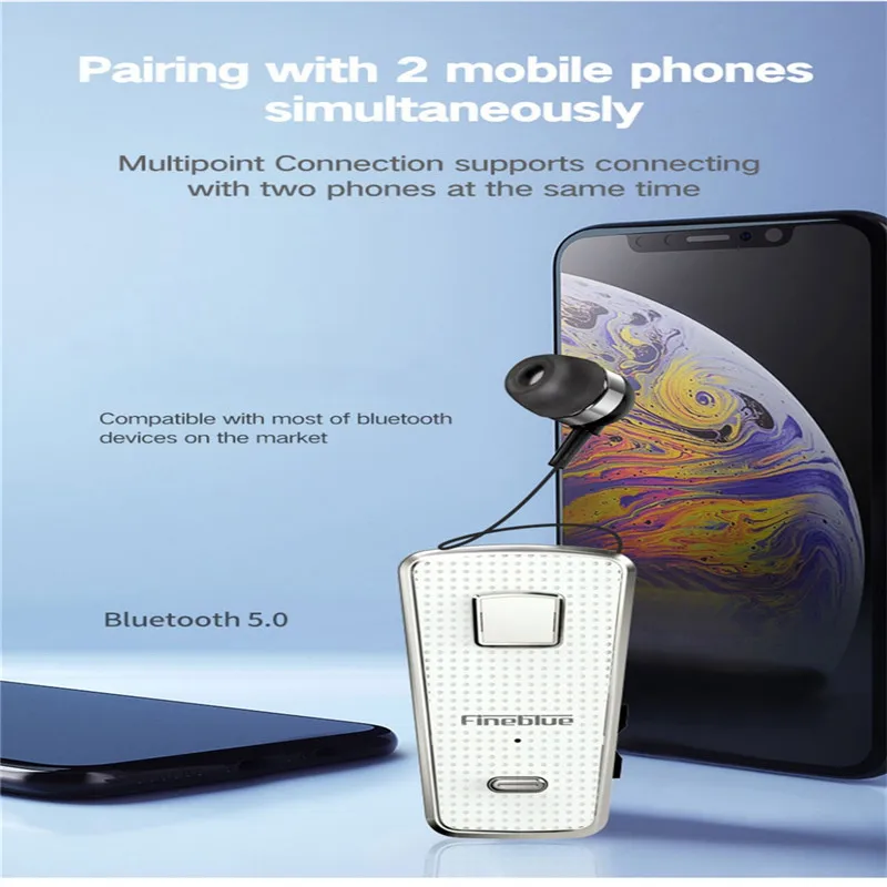 Fine-blue F970Pro Wireless Bluetooth 5.0 Earphone Telescopic Back Design Handfree Headset Audifonos Para Celular 40OCT2916