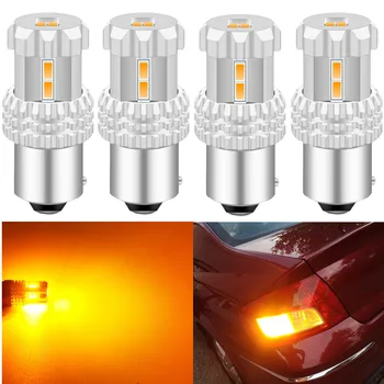 

4x 1156 BA15S P21W LED BAU15S PY21W BAY15D LED Bulb 1157 P21/5W T20 T25 Yellow Car LED Light 12V for Kia sportage 4 2020 2017