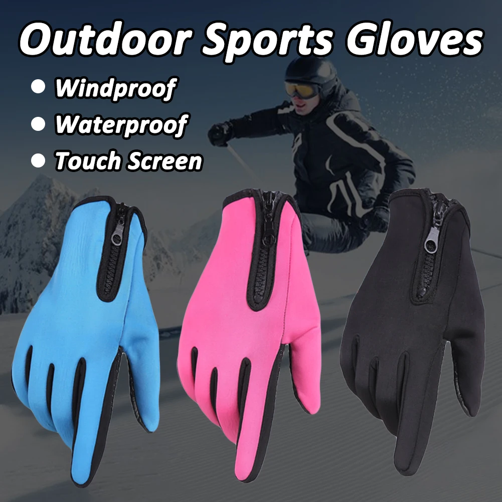 Winter Touch Screen Waterproof Cycling MTB BMX Bicycle Ski Full Finger Gloves