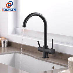 SOGNARE Grifos De Cocina Cold And Hot Dual Holder Kitchen Faucets With Plate 360 Degree Rotation Kitchen Sink кран для кухниTap
