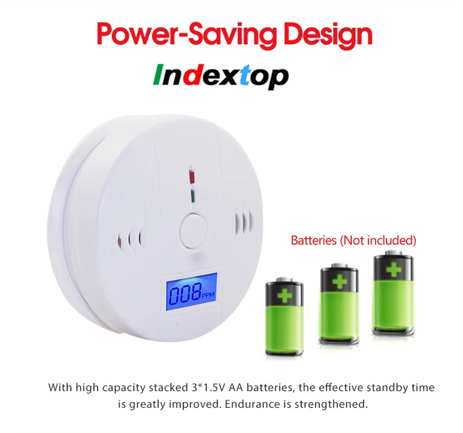 LCD CO Sensor Work Alone Built In 85dB Siren Sound Independent Carbon Monoxide Poisoning Warning Alarm Detector gas leak detector