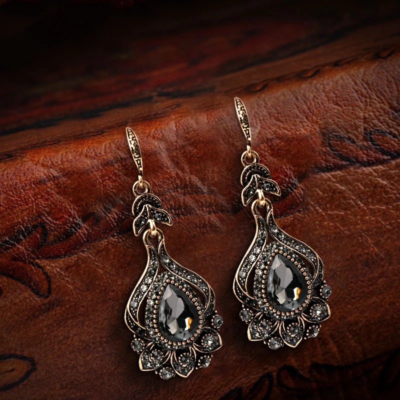 Dangle Earrings Drop Earrings Crystal Earrings Bridal For Women Antique Gold Color Beach Party