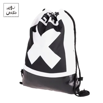 

Who Cares Fashion Drawstring Pouch School Shoe Bags Organizer Travel String Bag 3D Printing Leather Gym Pouch Fabric