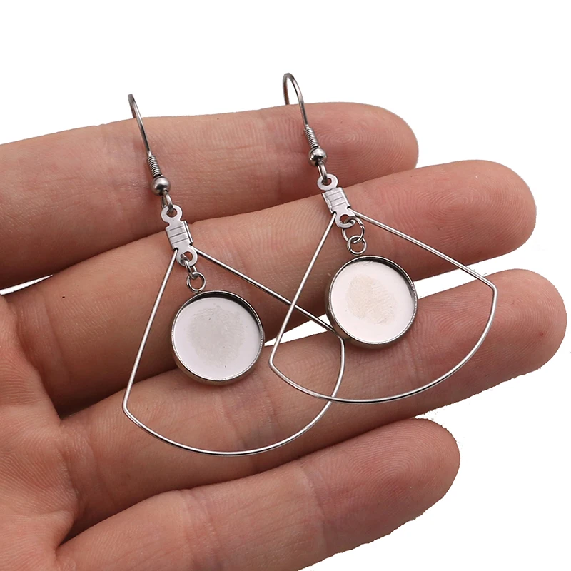 10pcs Stainless Steel Earrings Bases Settings Earring Blank DIY Earring