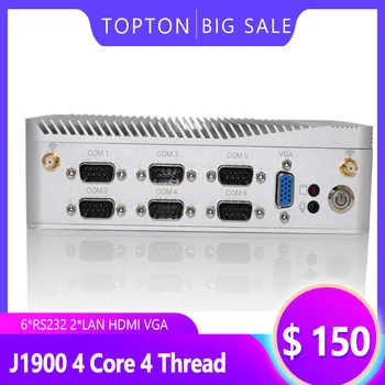 

Multi-Ports Industrial Mini PC Intel Celeron J1900 24 Hours Working Fanless PC With 6*RS232 2*LAN HDMI VGA Support Watchdog