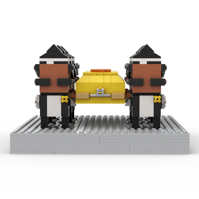 

BuildMOC Ghana Funeral Dance on Funerals Team Men Dance2020 Funny Meme Dance With Casket Building Blocks Toys For Kid