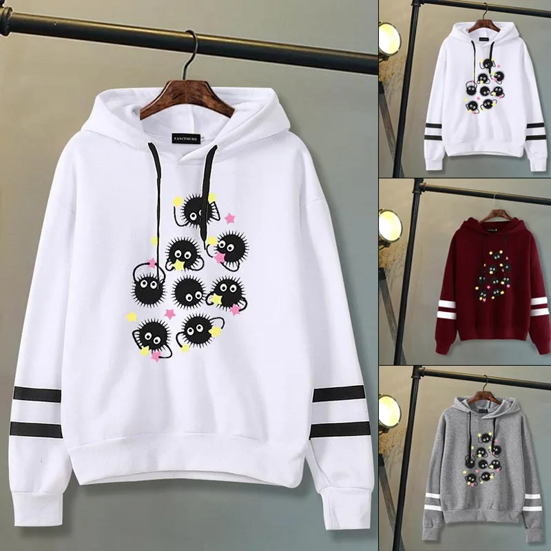 Ghibli Fairydust Kawaii Harajuku Толстовка для женщин милый забавный мультфильм аниме кофты 90s Графический Hoody Femal