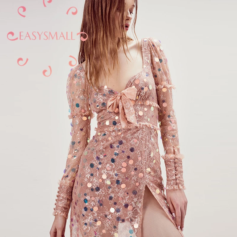 EASYSMALL, женское платье, модное, Пляжное, сексуальное, с открытой спиной, высокого класса, Vestidos, кружевные, с заплатками, вечерние, с высокой талией, без рукавов, платья