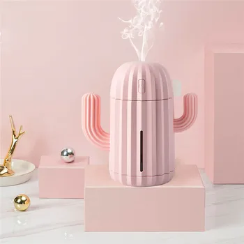 

New USB Air Humidifier Cactus Timing Aromatherapy Diffuser Mist Maker Fogger Mini Aroma Diffuser With Night Light for Home
