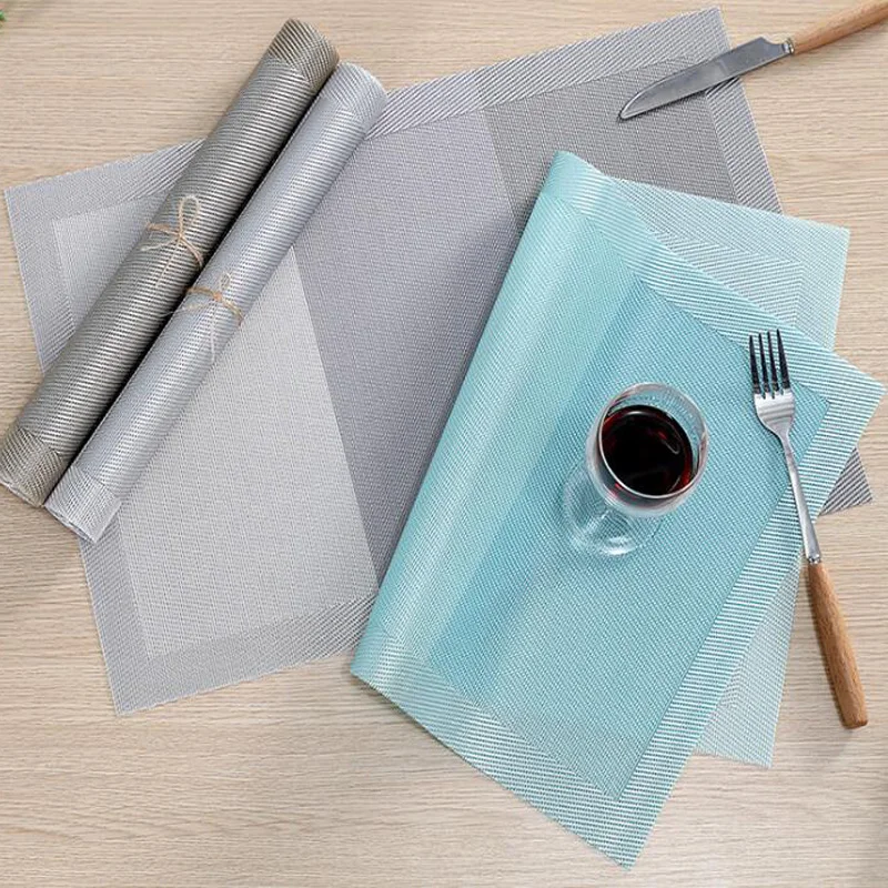 

2pcs/pack 45x30cm Gradients PVC Placemats Tablewares Mat Pad Waterproof Place mat Heat Insulation Table Cover