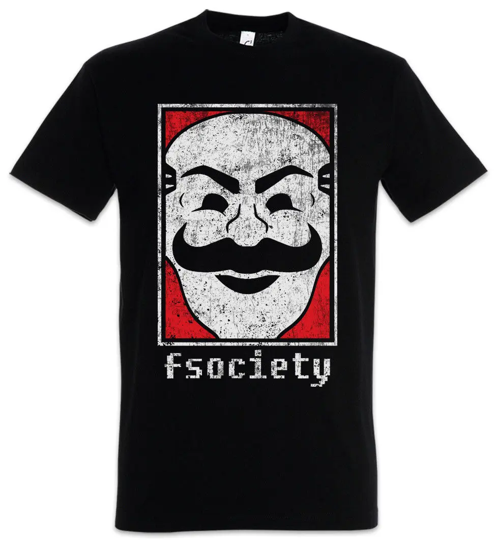 Mr. Робот Fsociety логотип Футболка-символ хакер Anonymous Virus ТВ серии рубашка-показать