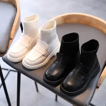 

New Boys Martin Boots Children Winter Shoes Ankle Boots Leather Plush Warm Fashion Waterproof Kids Snow boots School