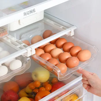 

Refrigerator Built-in Drawer Space Saving Plastic Household Container Storage Kitchen Storage Box JS22