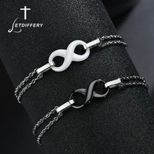 Letdiffery высокое качество Керамика Подвеска-бесконечность браслеты серебро Нержавеющая сталь 2 слоя для женщин ювелирные изделия подарки на день рождения