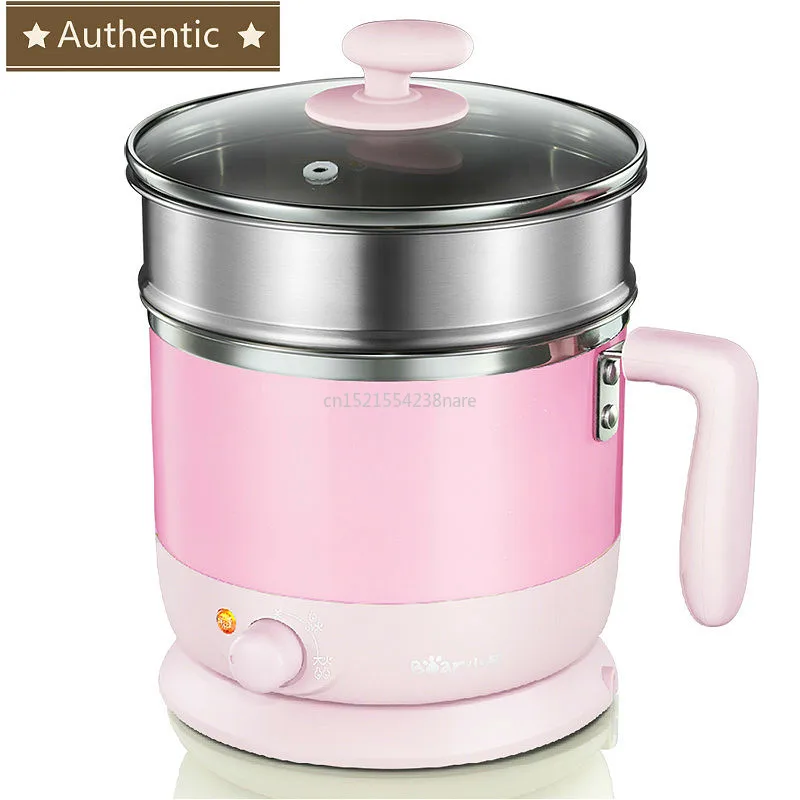 220V Mini Electric Rice Cooker Stainless Steel Pink Lunchbox 2 Layers