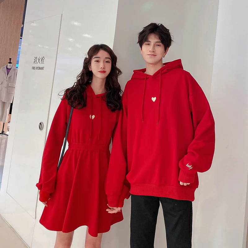 red couple hoodies