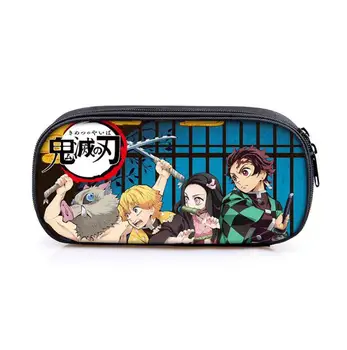 

Demon Slayer Kimetsu No Yaiba Tanjiro Kamado Anime Cartoon Peripheral Pencil Case Large Capacity Zipper Bag School Stationery