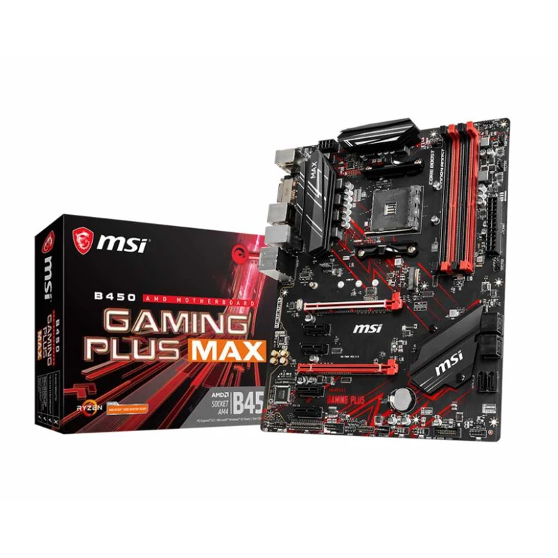 Материнская плата MSI B450 GAMING PLUS MAX Soc-AM4 AMD B450 4xDDR4 ATX AC`97 8ch(7.1) GbLAN RAID+DVI