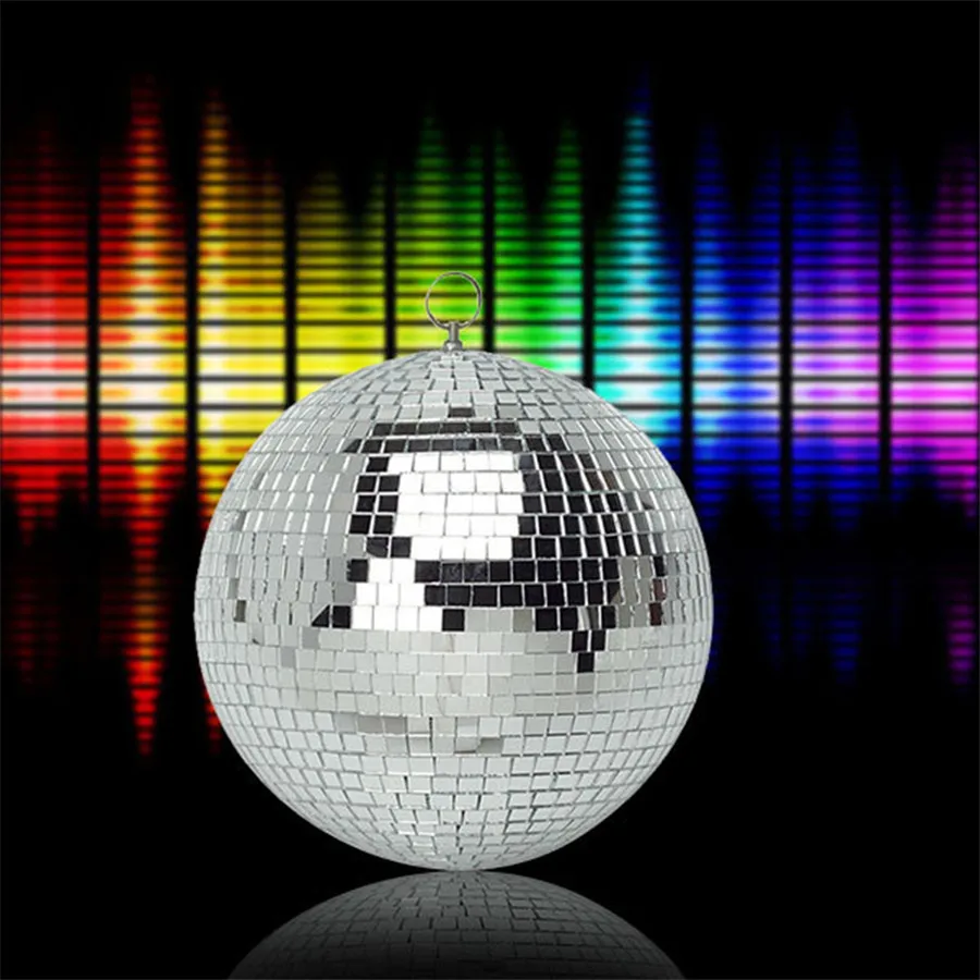 Disco Mirror Ball 20CM 25CM Glass Rotating Mirror Ball Motor Reflection Mirror Disco Ball For KTV Bar Holiday Party Christmas With RGB Spotlight