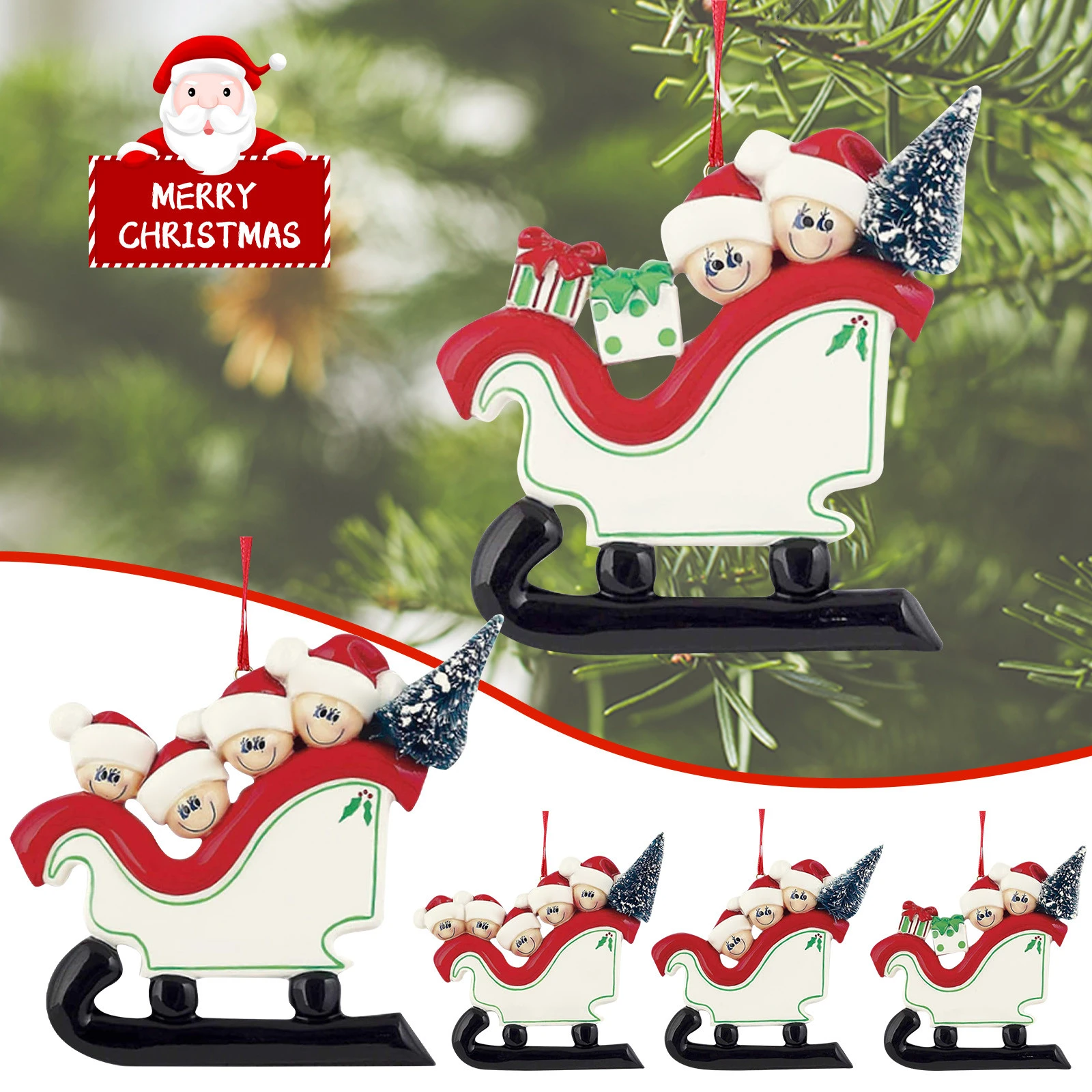 Christmas Fun And Decorating 2022 2022 Creative Christmas Tree Pendant Sleigh Family Pendant Cute And Fun  Santa Claus Christmas Tree Decoration Xmas|Pendant & Drop Ornaments| -  Aliexpress