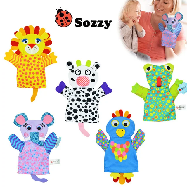 1pcs Sozzy Cartoon Toy Finger Puppets/Hand Puppet Doll Animals Gloves For Children Baby 1