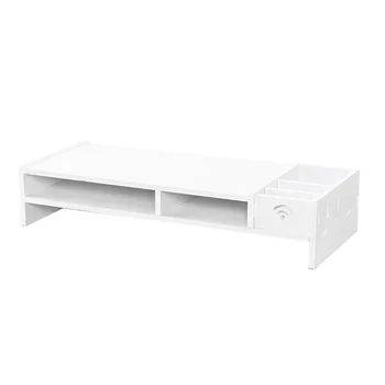 

48CM Monitor Increased Shelf Office Desk Storage Finishing Rack Computer Base Bracket(White)