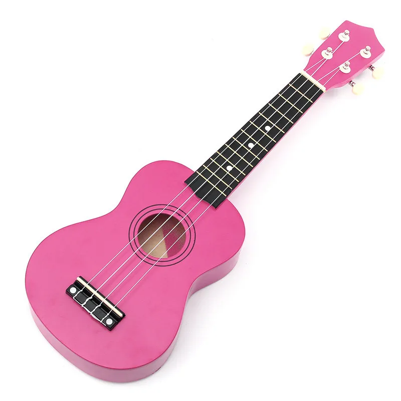 Rose red Зебра 21 дюймов 4 струны Весна Гавайская гитара Ukulele soprano Гавайская ель липа мини гитара детский подарок Детская укулеле Музыкальные инструменты - Цвет: Rose red