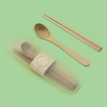 

Wheat Straw Spoon Set Portable Cute Korean Nordic Set of Three Aparelho De Jantar Vintage Style Dinnerware Tableware FF60D