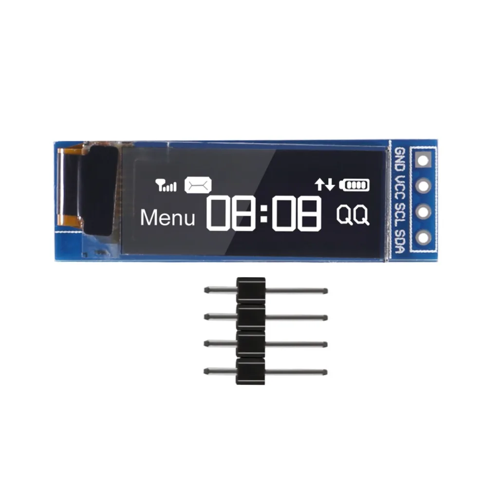 I2C OLED Display Module 0.91 Inch I2C SSD1306 OLED Display Module blue or white I2C OLED Screen Driver DC 3.3V~5V for Arduino
