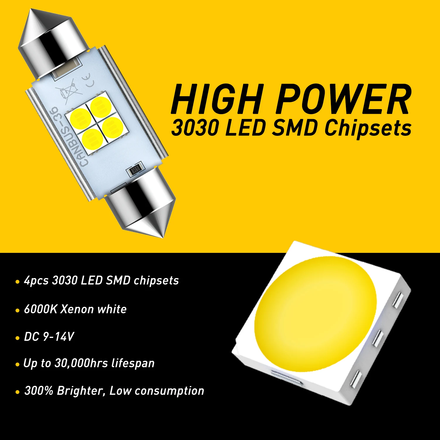 AUXITO 2Pcs Festoon 31mm 36mm 41mm C5W C10W LED ���� �ڵ��� ���׸��� ���� ����Ʈ �� ���� ��ȣ�� �� 6000K 12v