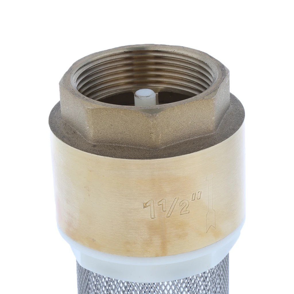 Brass Foot Valve Mesh Check Valve With Strainer Filter DN40 1-1/2 Inch, Installed at a pump or at the bottom of a pipe line