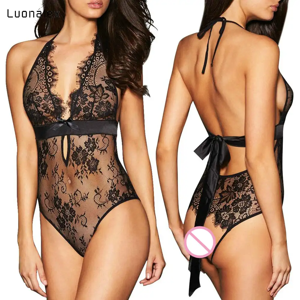 Luonalex сексуальное женское белье с открытой спиной кружево Babydoll открытый