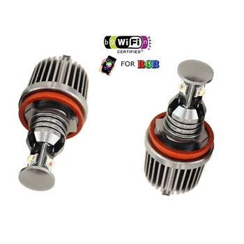 

1 pair wifi rgb led marker h8 e92 angel eyes canbus phone controler for bmw X5 X6 E60 E82 E70 E71 E92 M3 F30 Halo ring