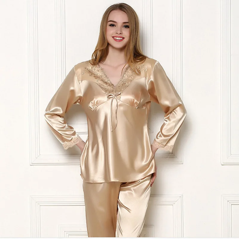 Gold satin pajama set Clearance