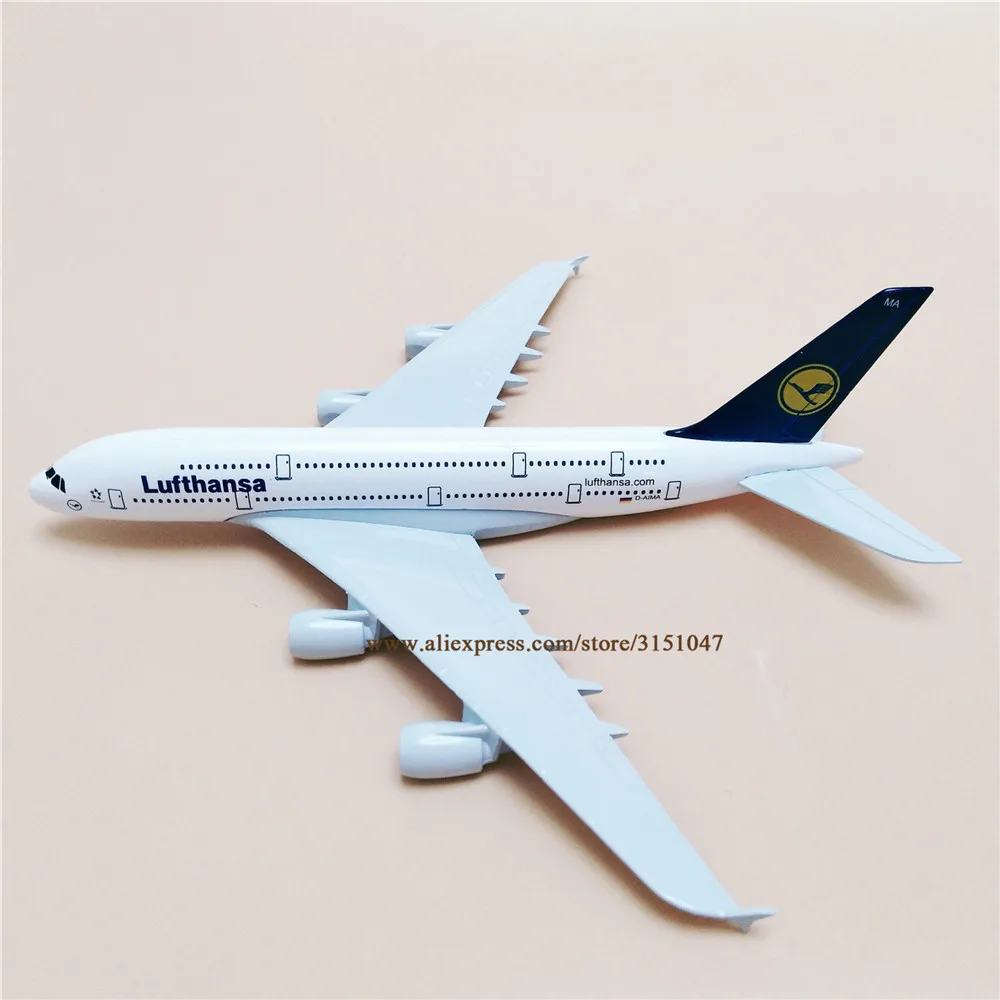 Сплав металла воздух Германия LUFTHANSA Airlines A380 модель самолета Airbus 380 Airways модель самолета Стенд самолет 20 см